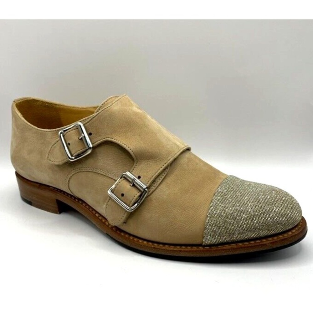 The Office Of Angela Scott Mr. Colin Monkstrap Cappuccino Shoes EU 38 EUC
